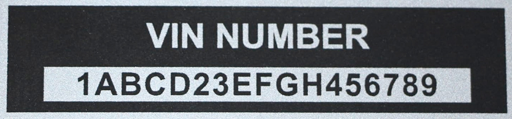 generic VIN number